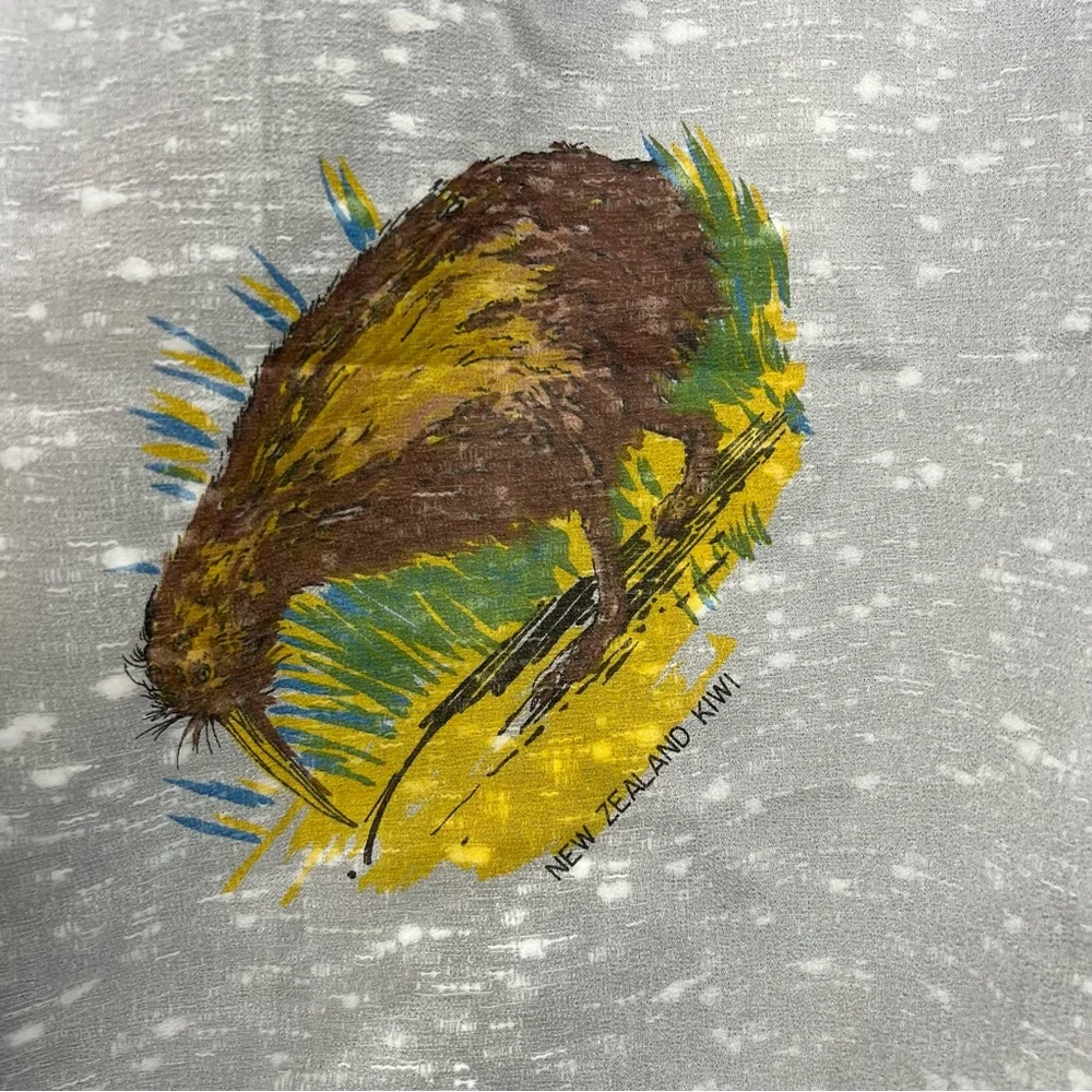 Vintage Dandy New Zealand Kiwi‎ Souvenir Scarf